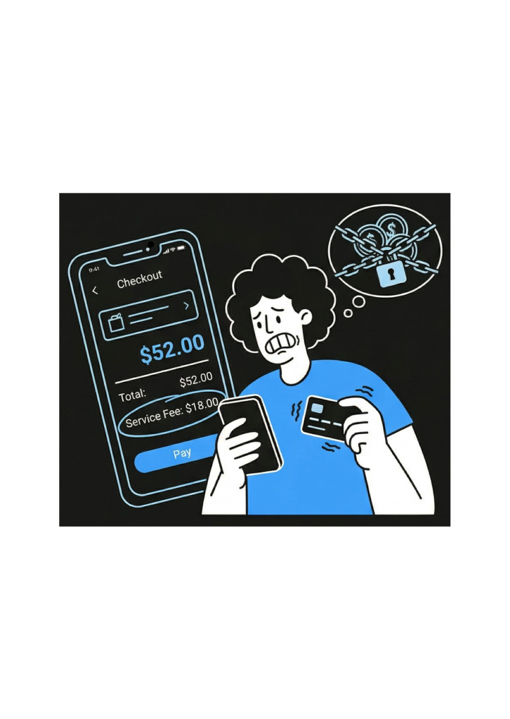 Person shocked by high food delivery price